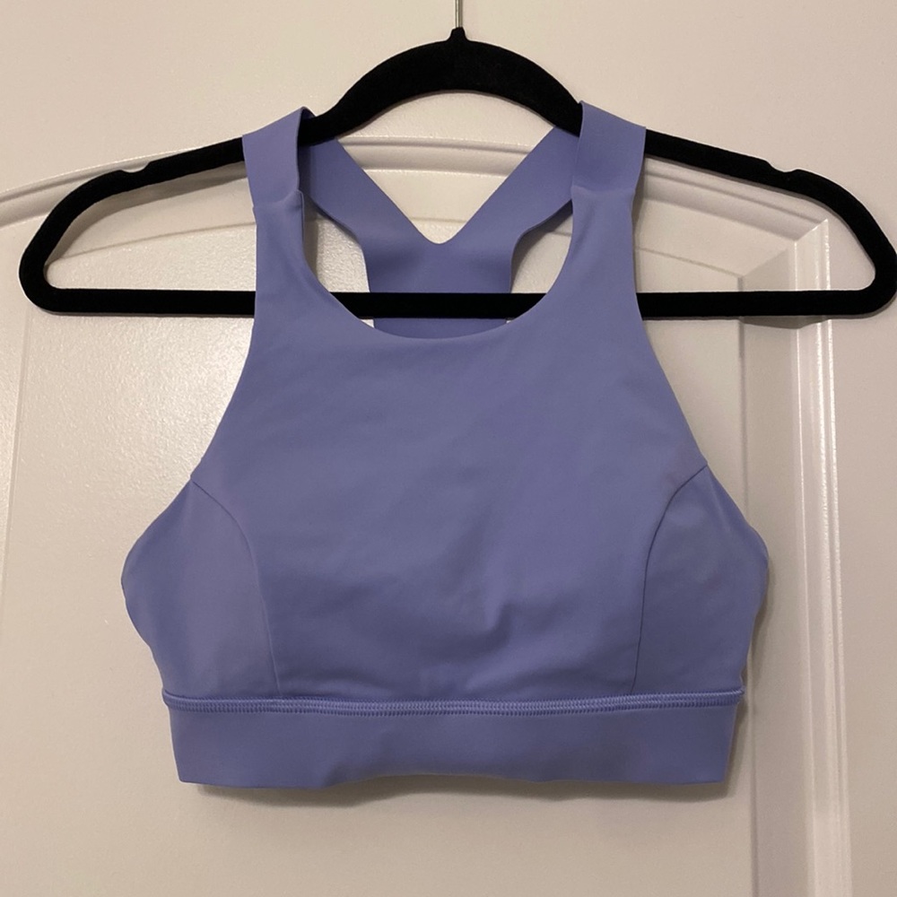Lululemon high neck periwinkle blue sport bra 4